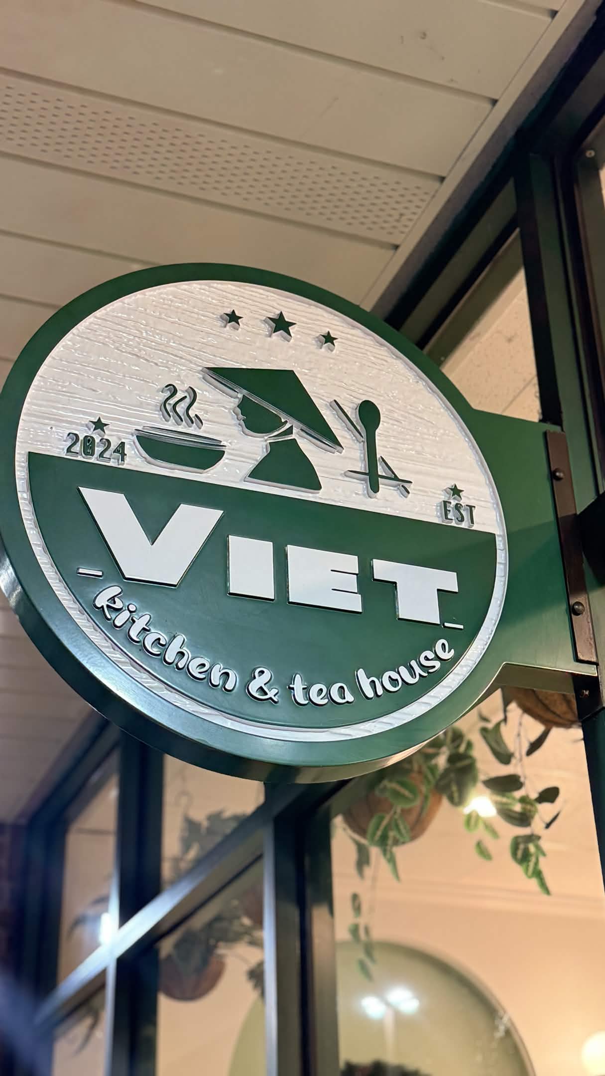 Viet Kitchen logo sign on the exterior wall